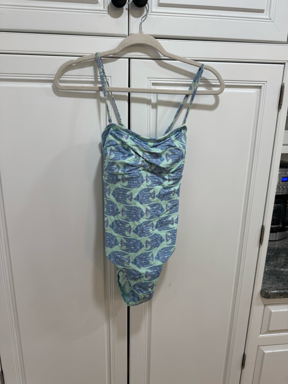 Vineyard Vines Mint and Light Blue Fish-Print One-Piece